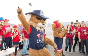 Wilbur and Wilma with Univ of AZ marching band