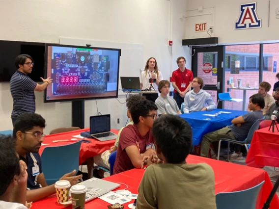 Students gather at the AI Hardware Design League 