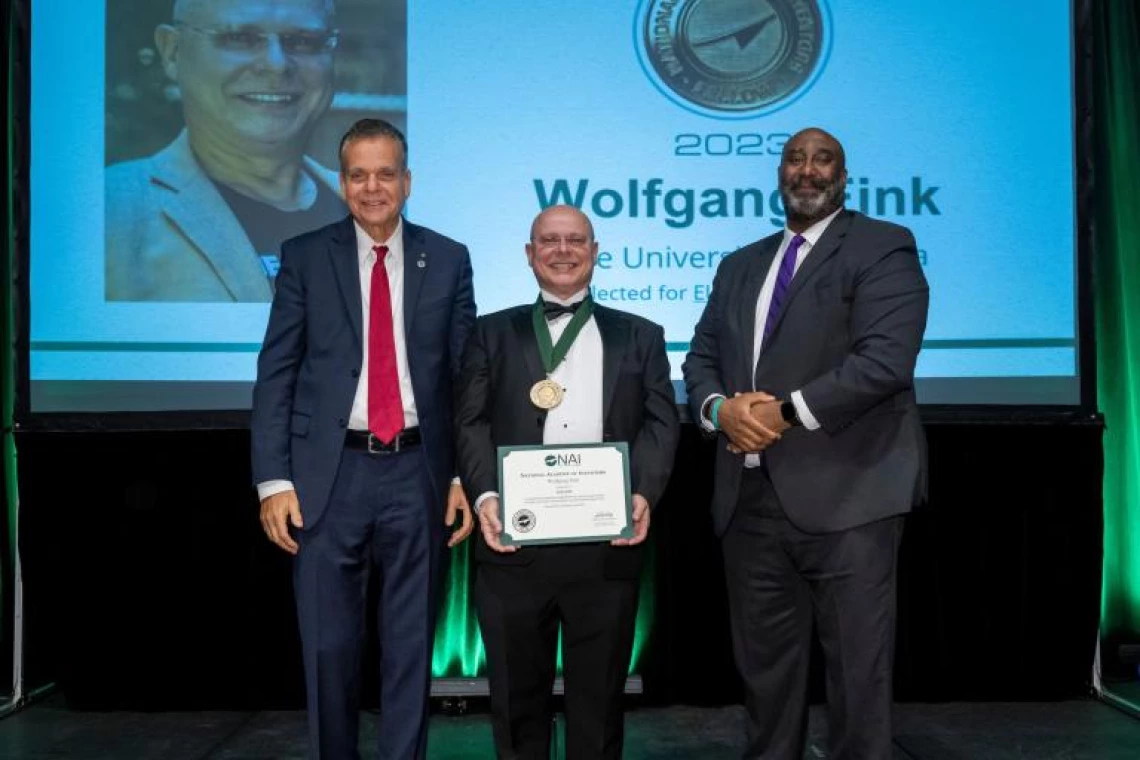 Wolfgang Fink, associate professor of electrical and computer engineering, at the NAI induction ceremony.