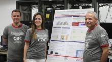 ECE graduate student Farah Fargo (center) received the Best Research Poster award at the 2014 IEEE International Cloud and Autonomic Computing Conference in London for her research in cloud computing and load-balancing systems. 