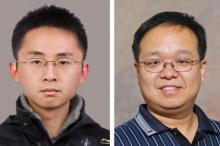 Electrical and computer engineering doctoral student Min Liang, left, and his PhD supervisor, ECE associate professor Hao Xin, who is director of the UA Millimeter Wave Circuits and Antennas Laboratory.