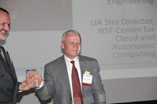 Salim Hariri accepts a UA Technology Innovation Award for his work in cybersecurity.