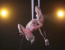 Performances like this one by singer Pink in midair at the Grammys, with special automated equipment, increasingly rely on the skills of engineers and computer experts to safely guide the acrobatics.