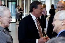 Richard Ziolkowski, right, meets Queen Margrethe II of Denmark, left, as he receives an honorary doctorate from Technical University of Denmark in 2012. (Photo courtesy of Technical University of Denmark)
