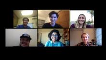 Screenshot of students on an online video call