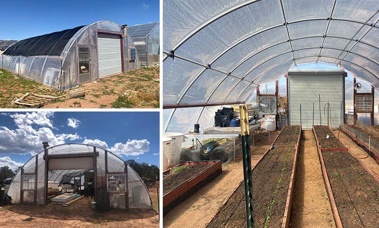 hoop house exterior and interior